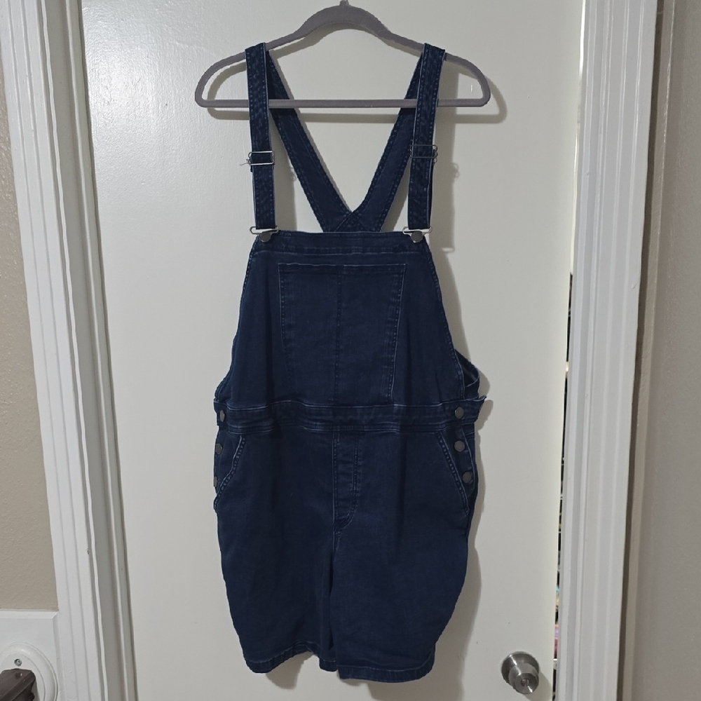 Universal Standard Indigo Denim Shorts Overalls - See Description For Size Info